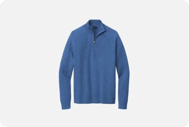 Brooks Brothers® Cotton Stretch 1/4-Zip Sweater Sanmar BB18402