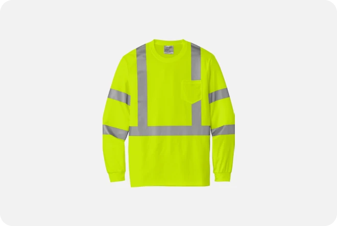 CornerStone® ANSI 107 Class 3 Mesh Long Sleeve Tee Sanmar CS203